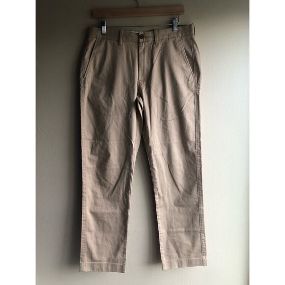 New Factory Flex Mens Chino Tan Cotton Straight Pants Size 31x30